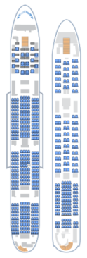  چیدمان صندلی‌ها در هر دو طبقه ایرباس A380 