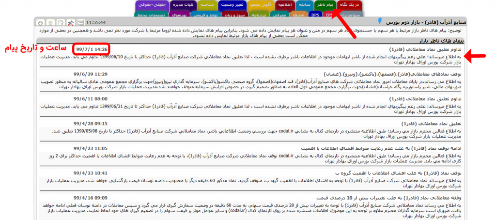 پیام ناظر برای نماد