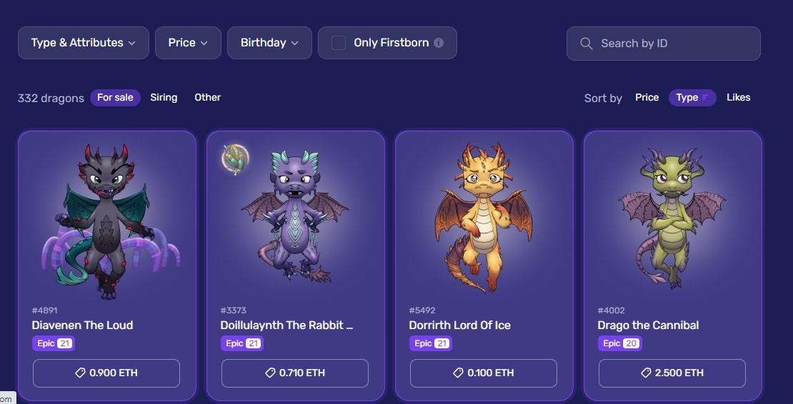 بررسی بازی کریپتو دراگون (Crypto Dragons) + نحوه کسب درآمد از آن بازارچه NFT کریپتو دراگون