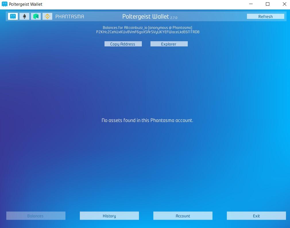 راه‌اندازی کیف پول Poltergeist