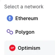 انتخاب شبکه Optimism