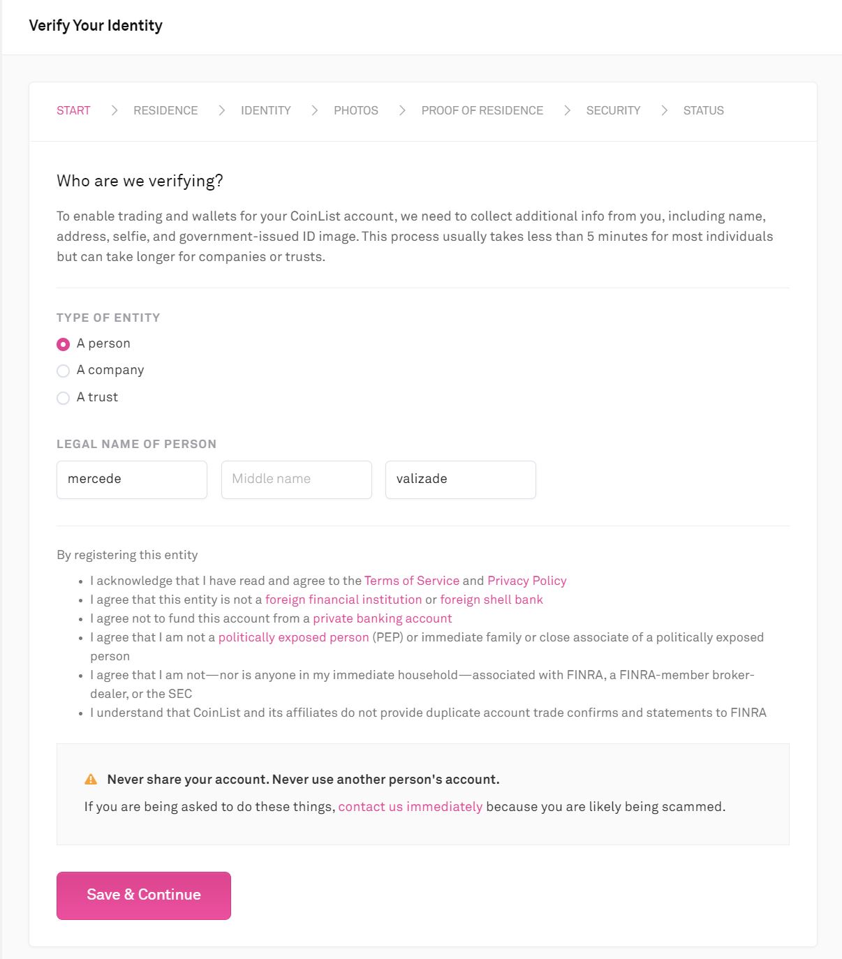 آموزش گامبهگام نحوه کار با سایت کوین لیست (CoinList) احراز هویت در کوین لیست